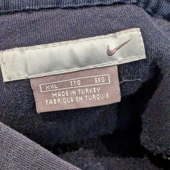 Vintage Y2K Nike Silver Bar Navy Heavyweight Hoodie - XXL - Picture 4 of 4